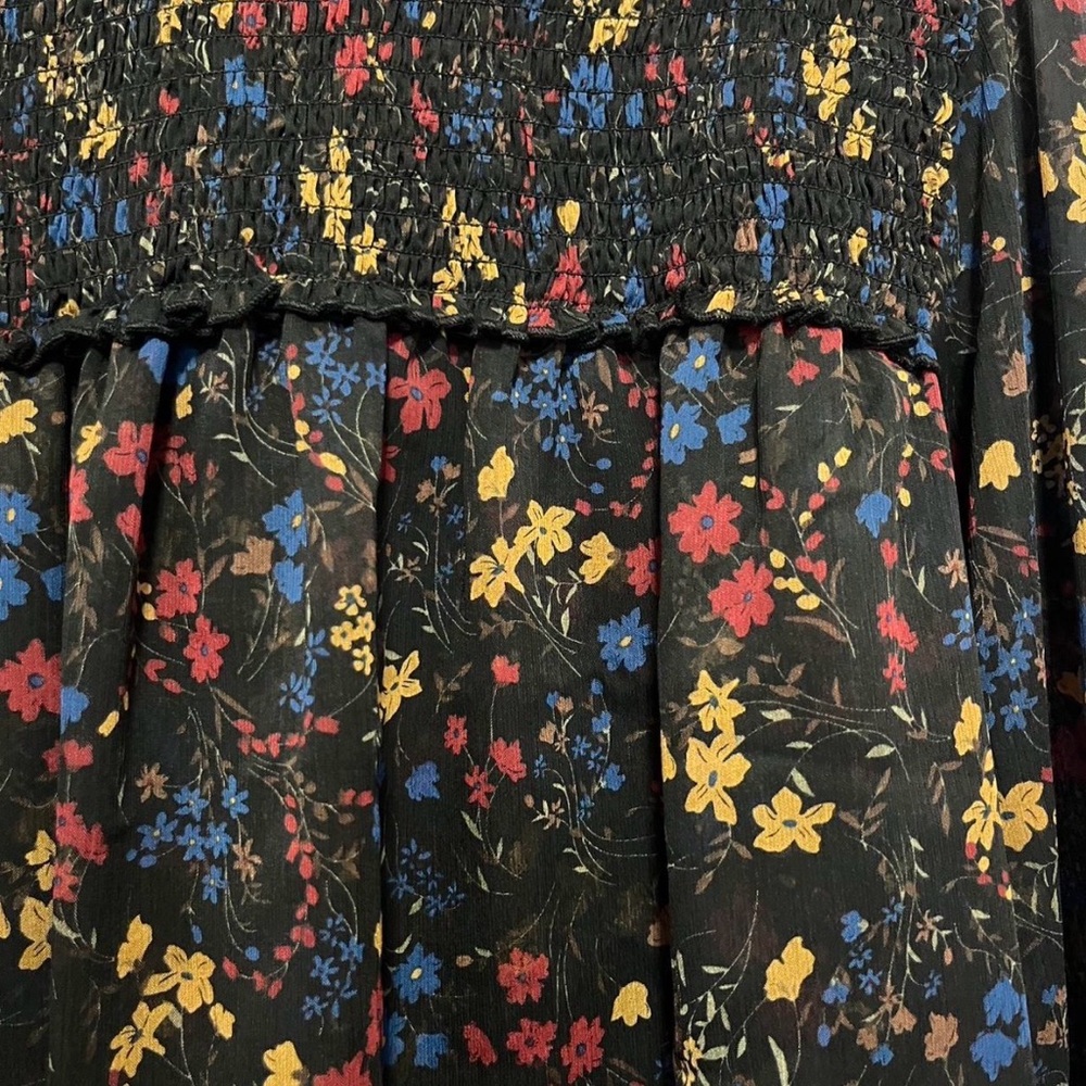 Laundry By Shelli Segal Black Dress with Red and Yellow Accents